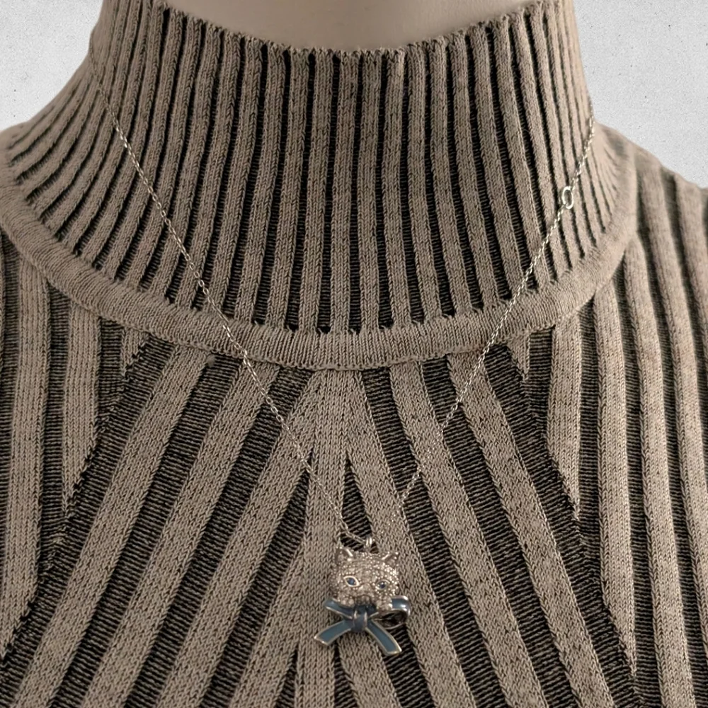 NWT NEW kate spade Pretty Kitty Pavé mini pendant necklace & Studs Earrings